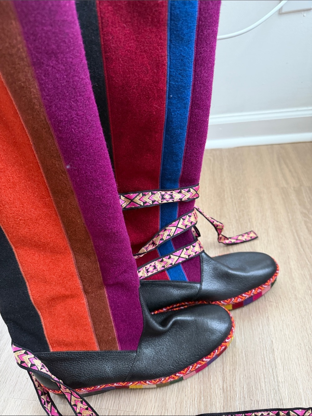 ETRO Women’s EU 39 Multicolor Knee-High Winter Boots Made in Italy New - Picture 10 of 13